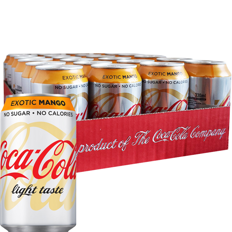 Hel Platta Läsk "Coca Cola Light Exotic Mango" 24 x 33cl - 50% rabatt