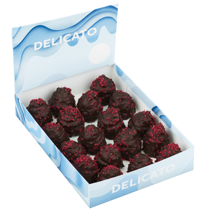 Hel Låda Delicacaoboll Hallon 18 x 50g - 81% rabatt