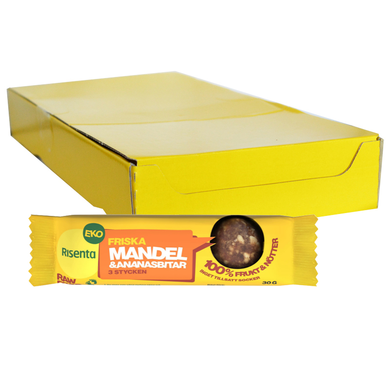 Hel Låda Mandel & Ananasbitar 16 x 30g - 40% rabatt