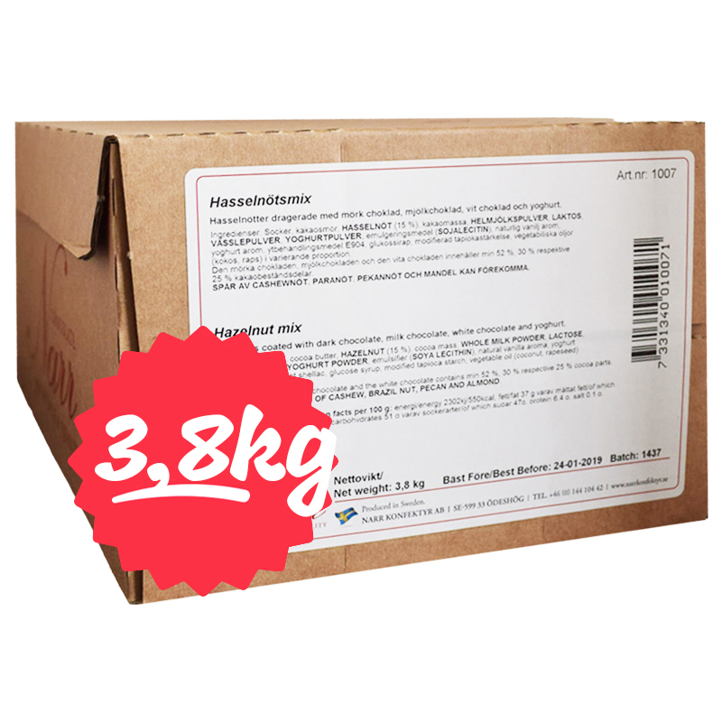 Hel Låda Hasselnltsmix 3,8kg - 74% rabatt