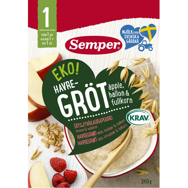 Havregröt Hallon, Äpple & Fullkorn 240g - 27% rabatt