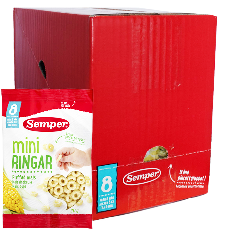Hel Låda Barnmat "Mini Ringar" 7 x 20g - 36% rabatt