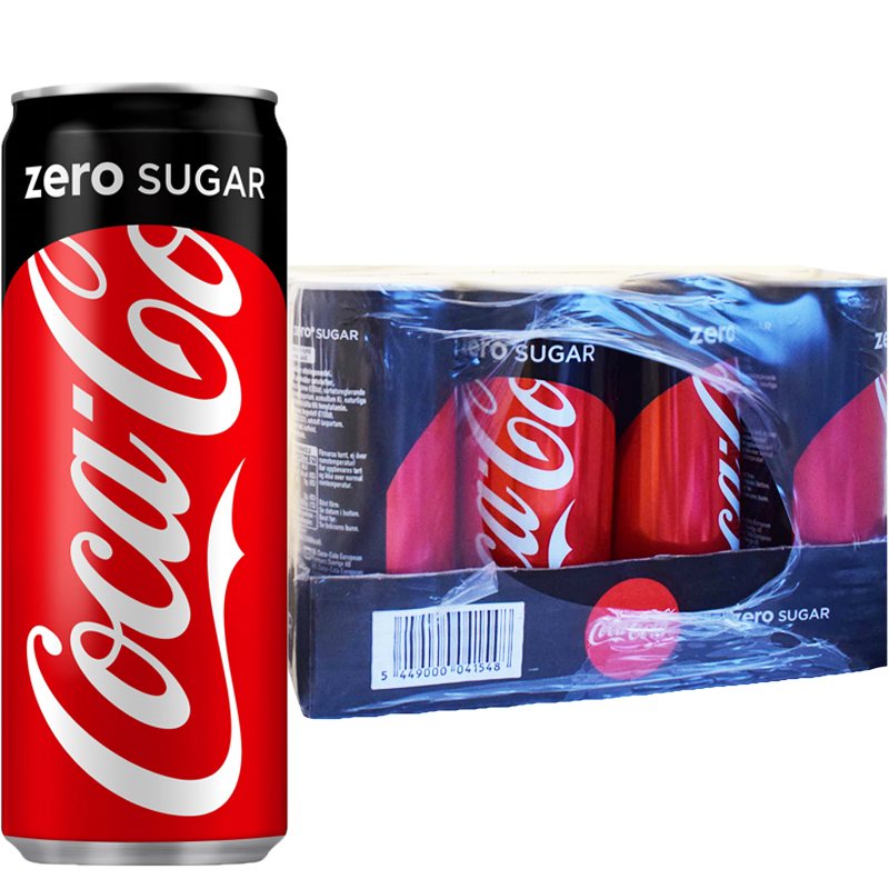 Hel Platta Läsk "Coca Cola Zero" 24 x 250ml - 41% rabatt