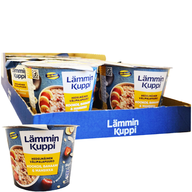 Hel Låda Mellanmålsgröt Kokos, Banan & Jordgubb 8 x 54g - 34% rabatt