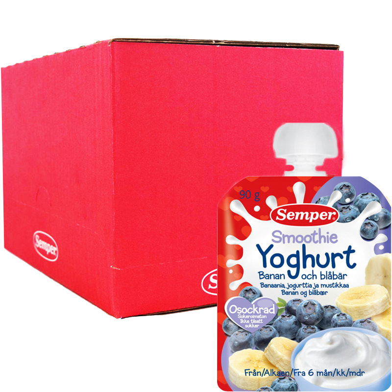 Barnmat Yoghurt Banan & Blåbär 12-pack - 31% rabatt