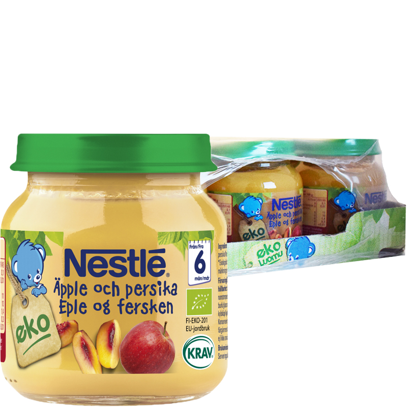 Eko Hel Låda Barnmat Äpple & Persika 12 x 125g - 39% rabatt