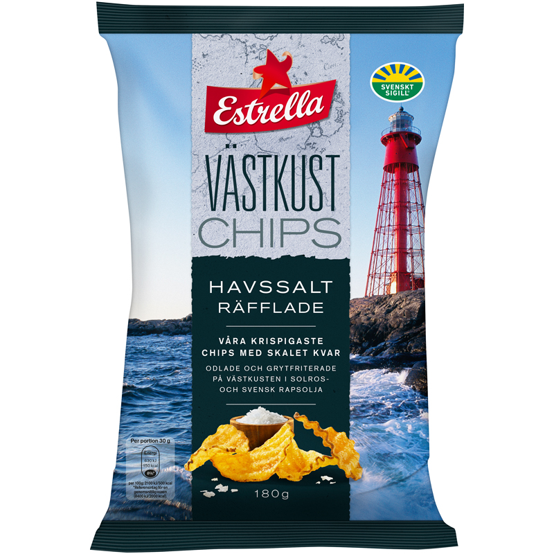 Västkustchips Havssalt Räfflade - 19% rabatt