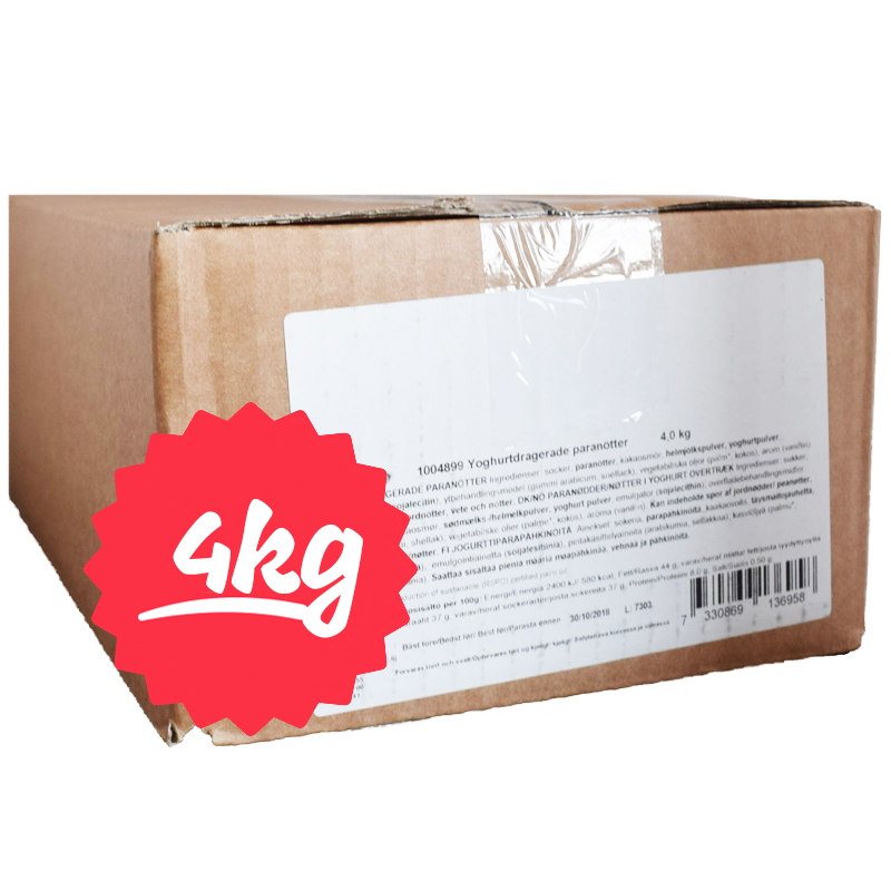 Hel Låda Yoghurtdragerade Paranötter 4kg - 75% rabatt