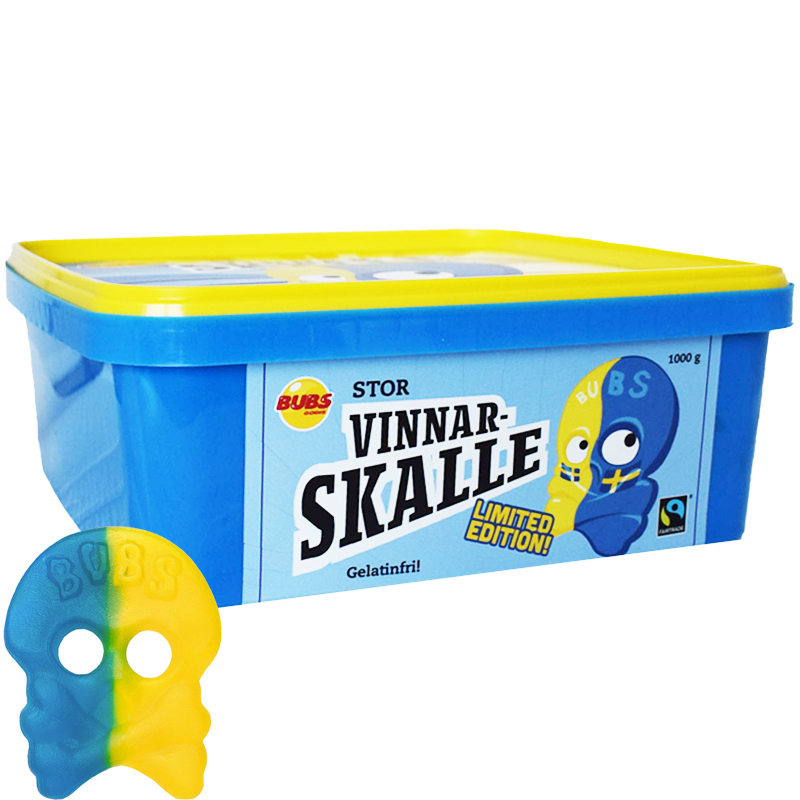 Hel Låda Godis Vinnarskalle 1kg - 84% rabatt