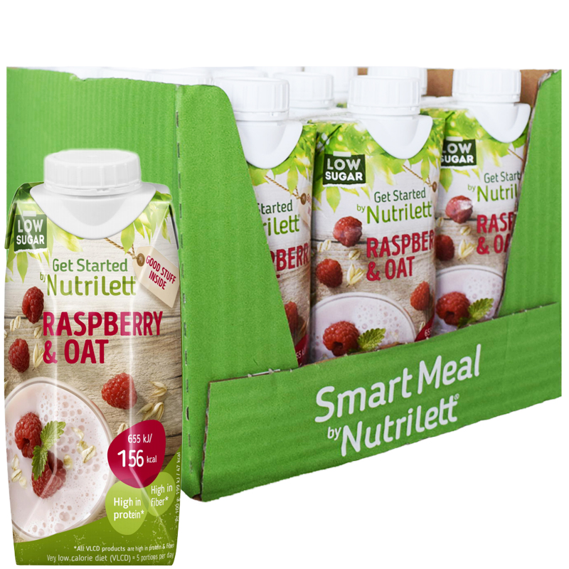 Hel Låda Måltidsersättning "Rapsberry & Oat" 12 x 330ml - 31% rabatt