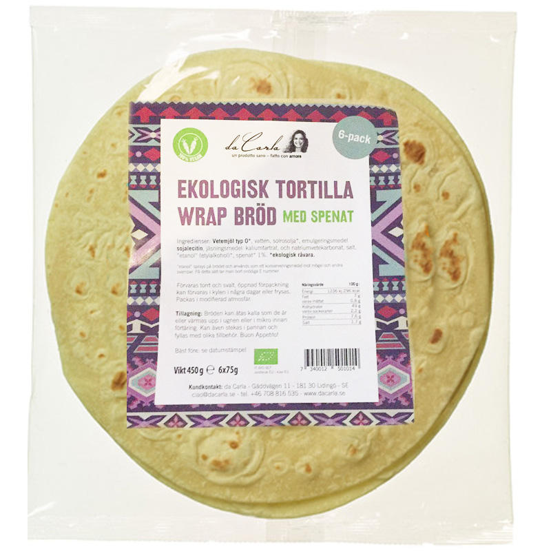 Tortillawraps Spenat 6 x 75g - 72% rabatt