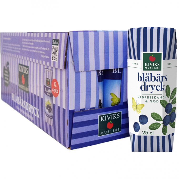 Hel Låda Blåbärsdryck 12 x 25cl - 34% rabatt