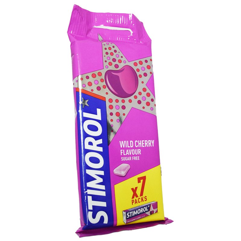 Sockerfria Tuggummin "Wild Cherry" 7-pack - 16% rabatt