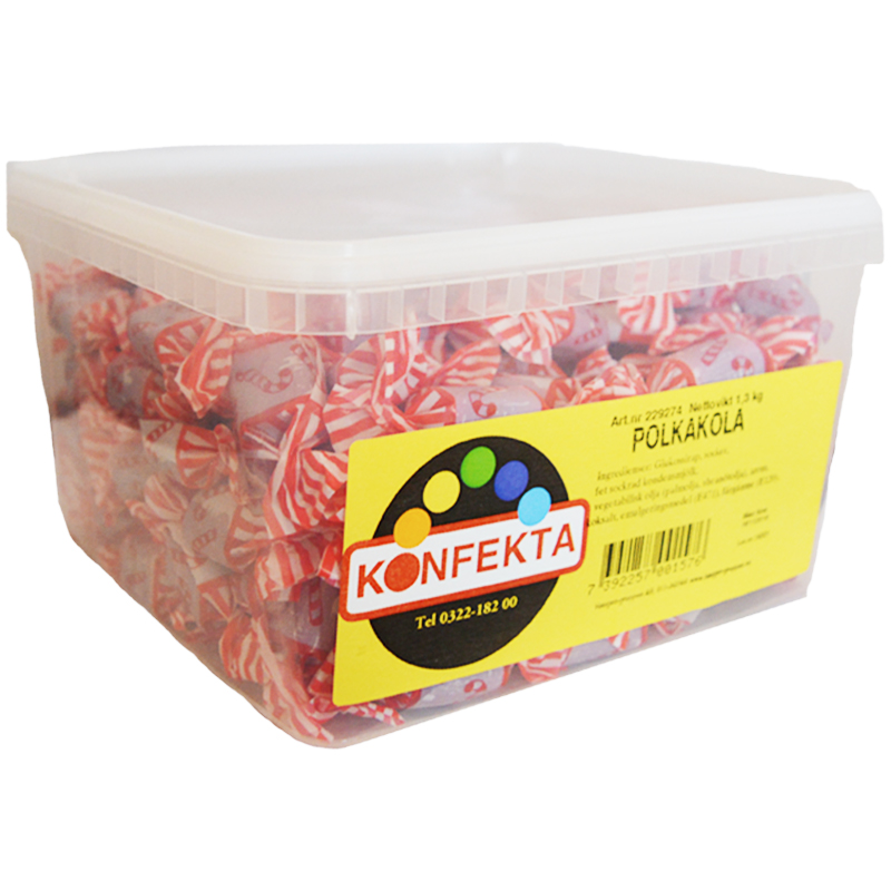 Hel Låda Godis Polkakola 1,3kg - 45% rabatt