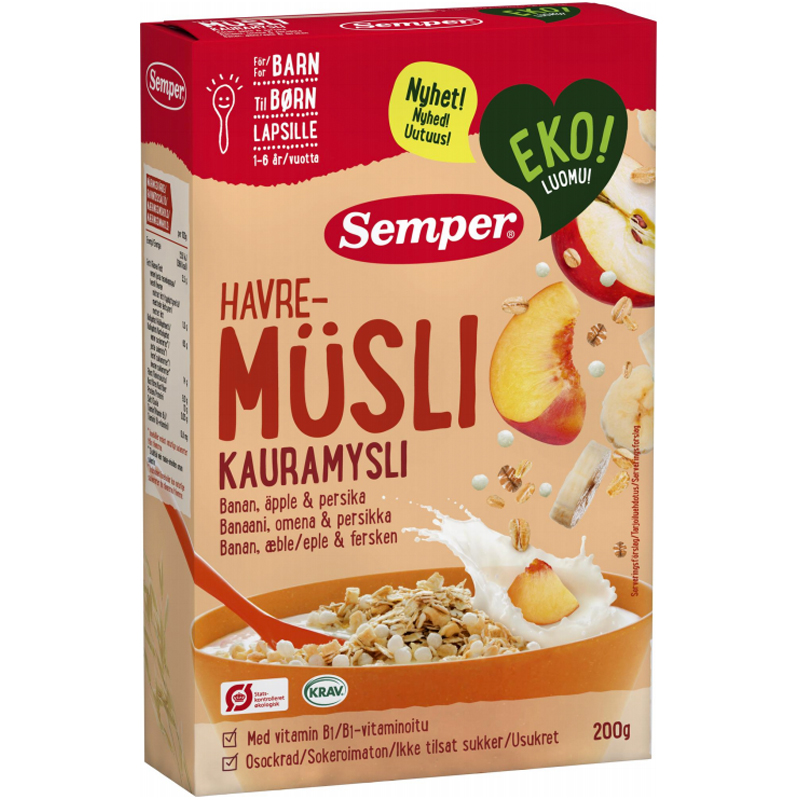 Havremüsli Banan, Äpple & Persika 200g - 35% rabatt