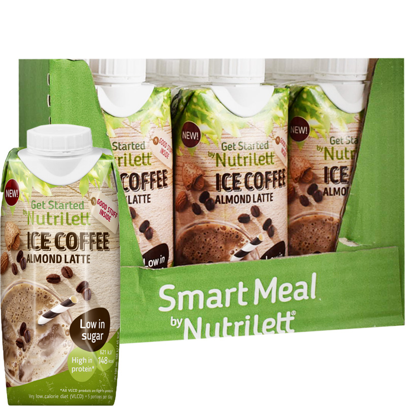 Hel Låda Måltidsersättning "Ice Coffee Almond Latte" 12 x 330ml - 28% rabatt