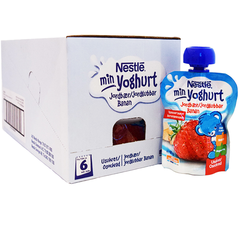 Hel Låda Yoghurt Banan & Jordgubb 16 x 90g - 67% rabatt