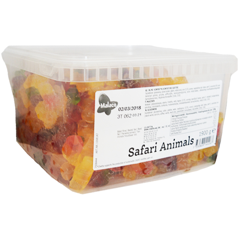 Hel Låda Godis "Safari Animals" 1,9kg - 32% rabatt