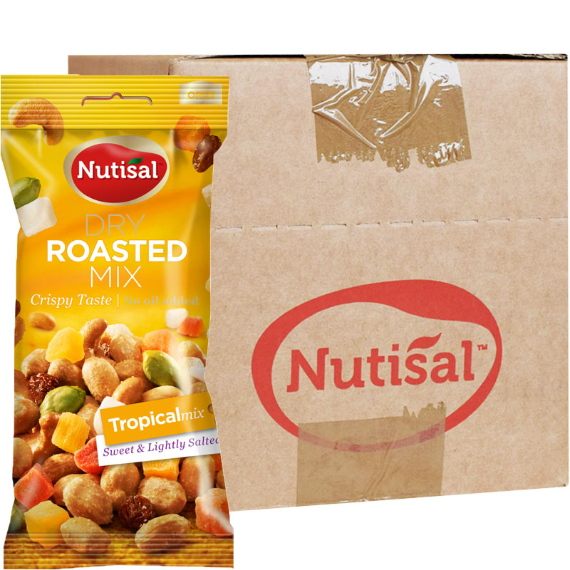 Hel Låda Nöt- & Fruktmix "Tropical" 14 x 60g - 78% rabatt