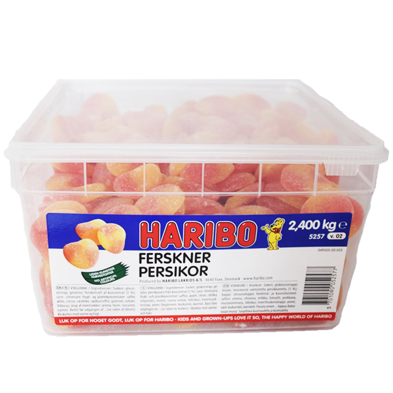 Hel Låda Godis "Persikor" 2,4kg - 50% rabatt