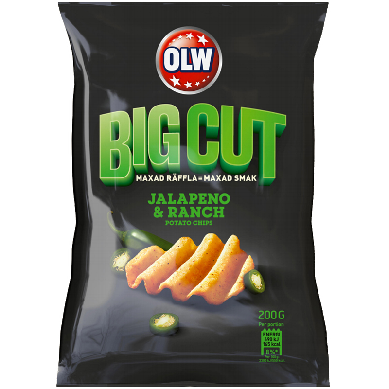 Chips "Big Cut Jalapeno Ranch" 200g - 77% rabatt