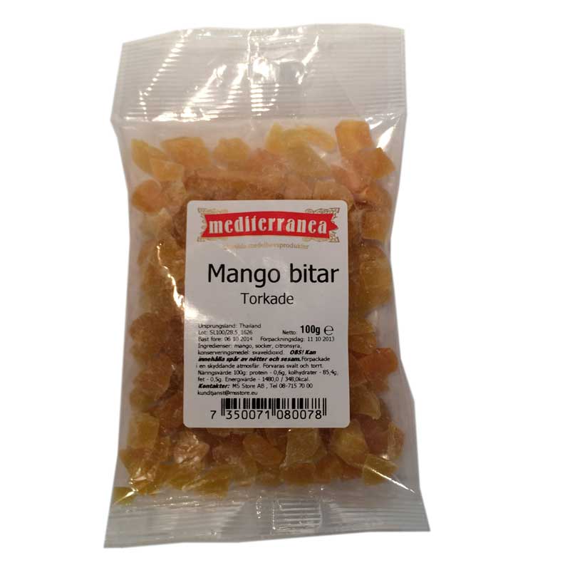 Mangobitar torkade 100g - 75% rabatt