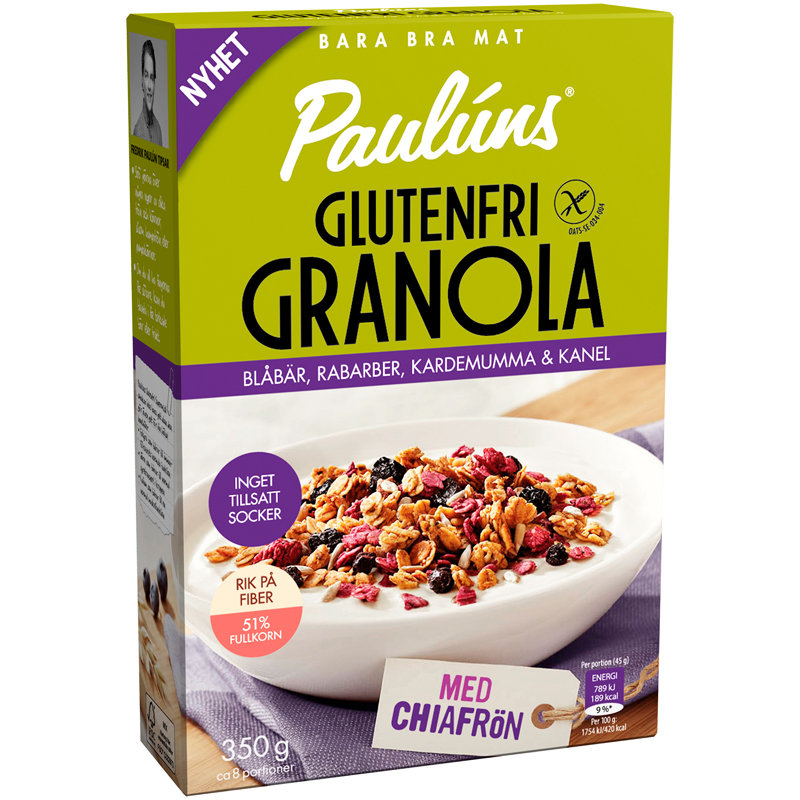 Granola Blåbär, Rabarber, Kardemumma & Kanel. - 37% rabatt