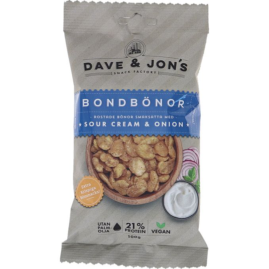 Dave & Jon´s Snacks Bondbönor Sourcream & Onion