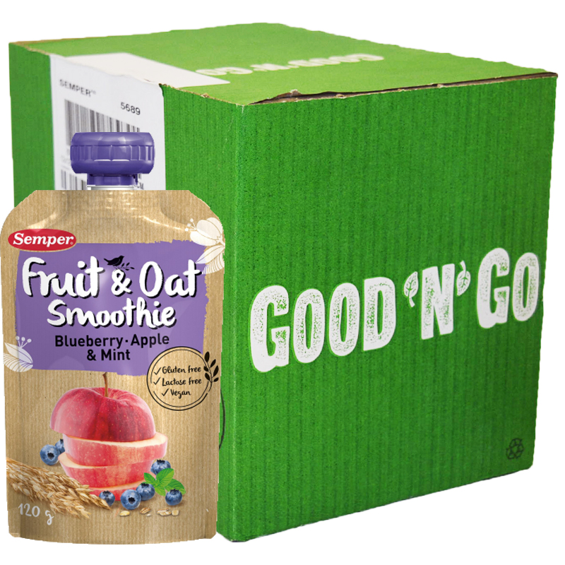 Hel Låda Smoothie Blåbär Äpple & Mint 12-pack - 50% rabatt