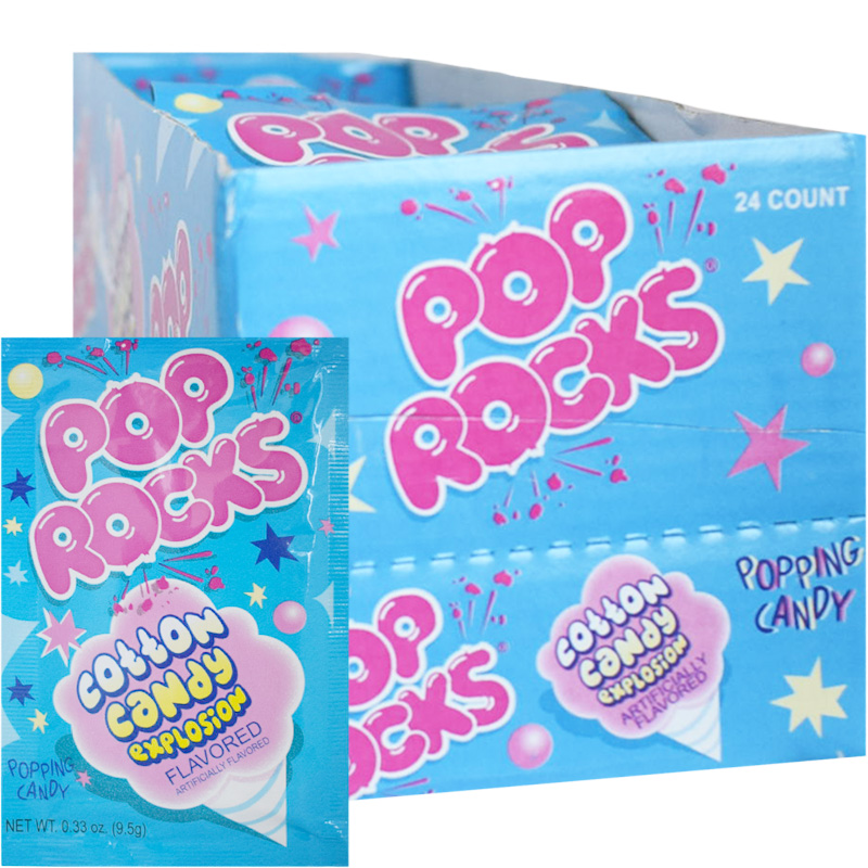 Hel Låda Godis "Pop Rocks Cotton Candy" 24 x 9,5g - 47% rabatt
