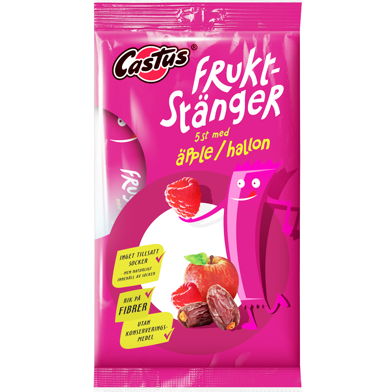 Fruktstång Äpple & Hallon 5-pack - 21% rabatt