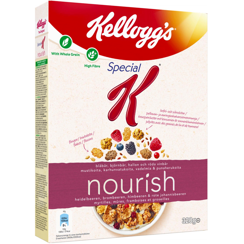 Flingor "Nourish Dark Berries" 330g - 50% rabatt