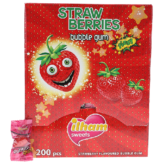 ilham sweets Tuggummi Jordgubbar 200st