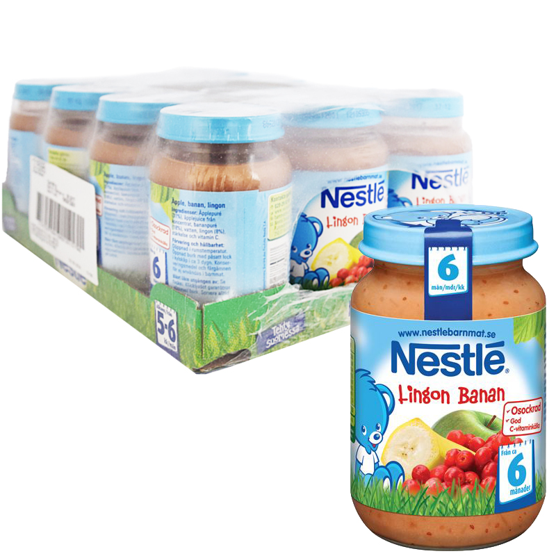 Hel Låda Barnmat Lingon & Banan 12 x 195g - 39% rabatt