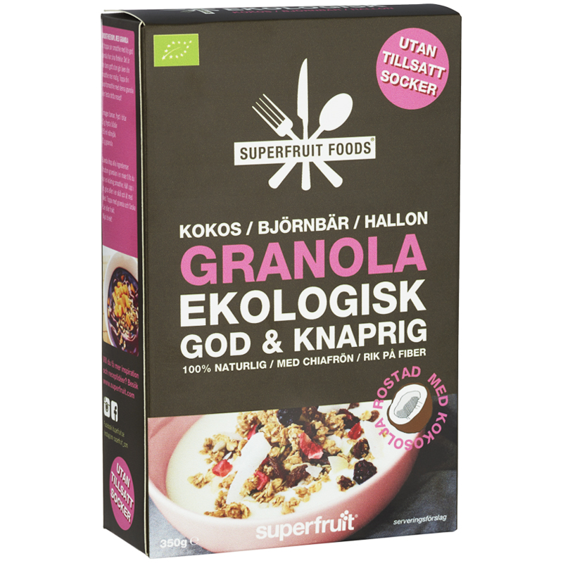 Eko Granola Kokos, Björnbär & Hallon 350g - 41% rabatt