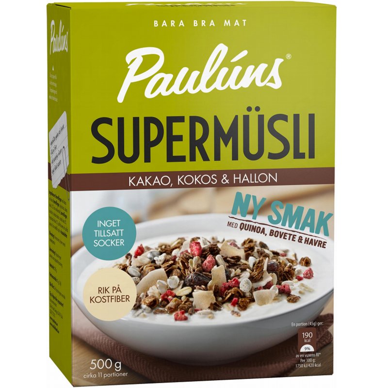 Müsli Kakao, Kokos & Hallon 500g - 42% rabatt