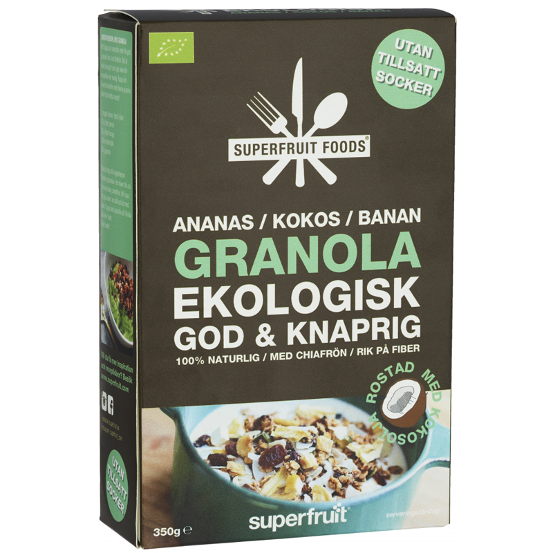 Eko Granola Ananas, Kokos & Banan 350g - 28% rabatt