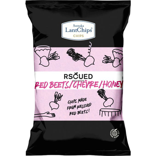 Svenska LantChips Rscued Rödbetschips Chevré & Honung