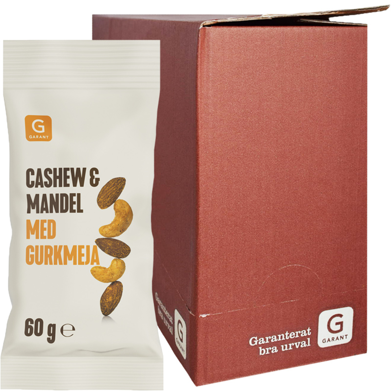 Hel Låda Cashewnötter & Mandlar Gurkmeja 12 x 60g - 70% rabatt