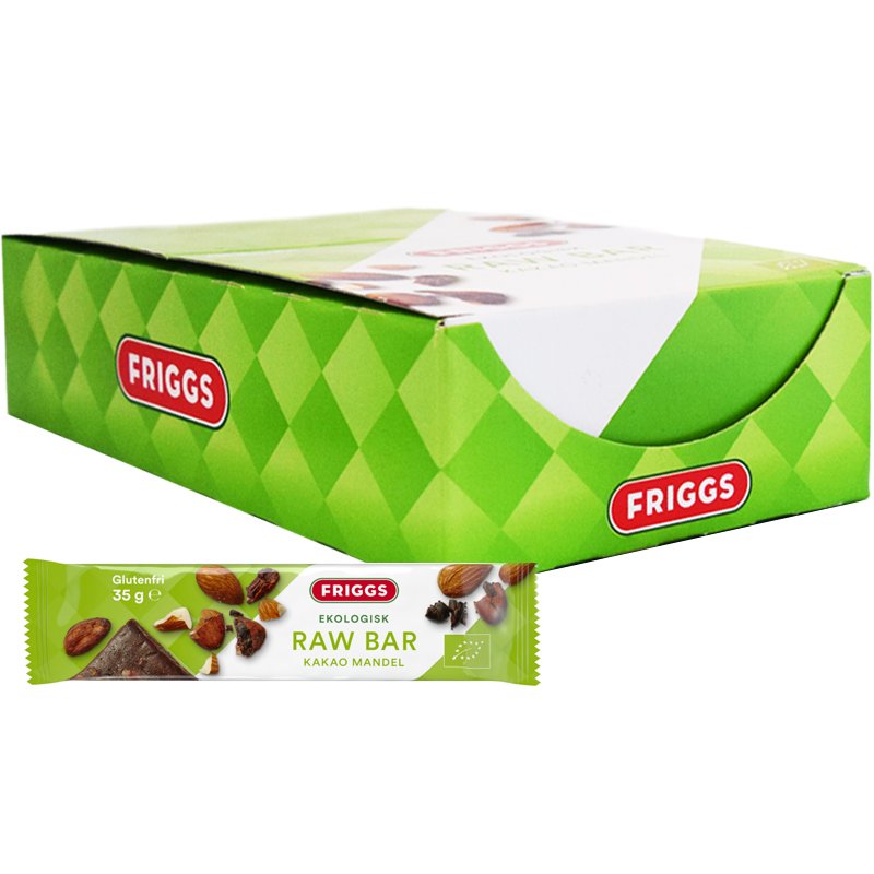 Hel Låda Rawbars Kakao & Mandel 24 x 35g - 65% rabatt
