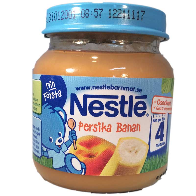 Fruktpuré Persika/Banan 4 mån - 37% rabatt