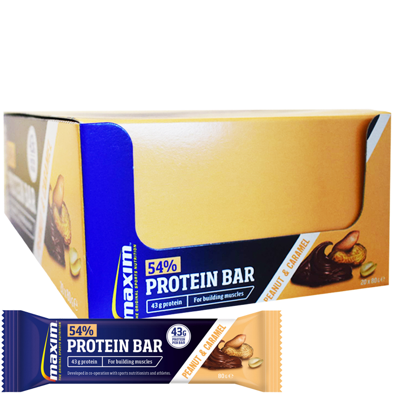 Hel Låda Proteinbars "Peanut & Caramel" 20 x 80g - 54% rabatt