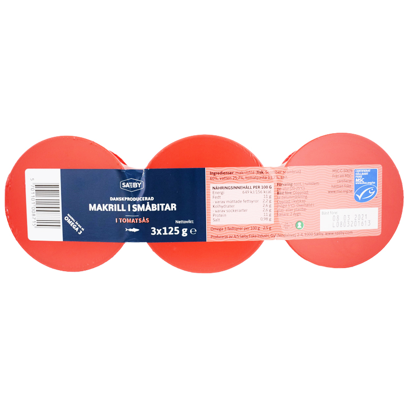 Makrill Tomatsås 3 x 125g - 16% rabatt