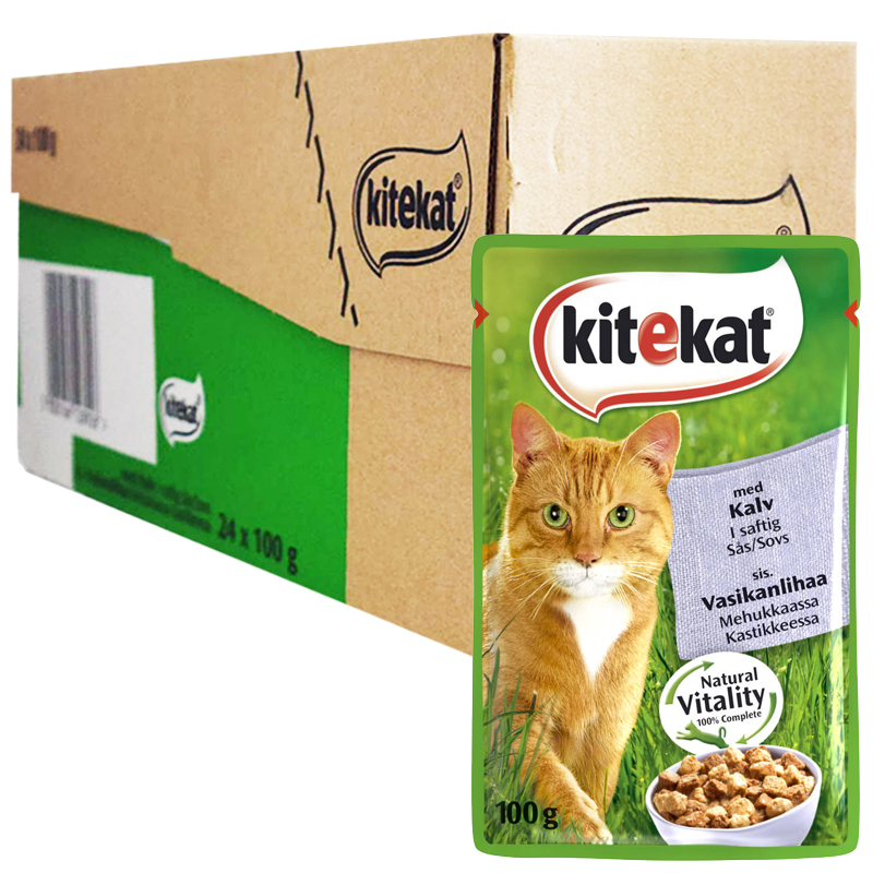 Hel Låda Kattmat "Kalv" 24 x 100g - 25% rabatt